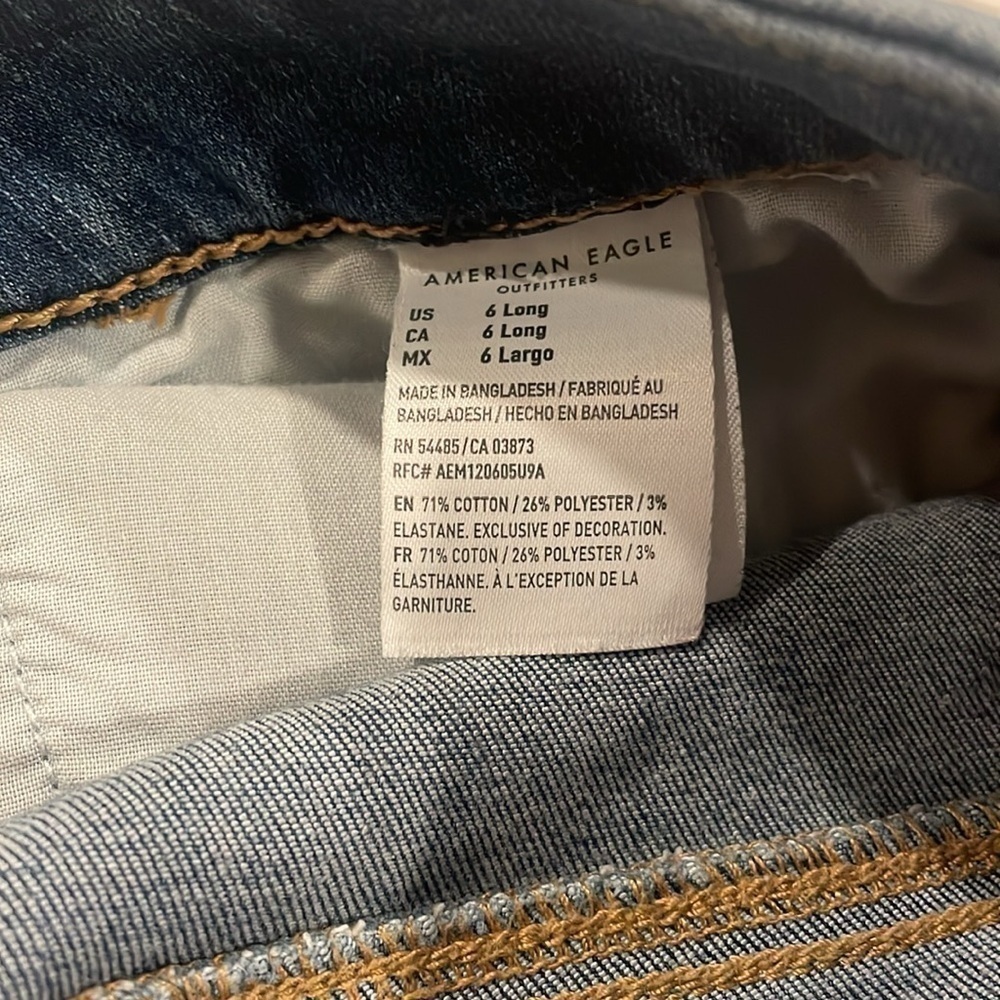 American Eagle Curvy High Rise Jeggings Denim Jeans Size 6 - Picture 10 of 11